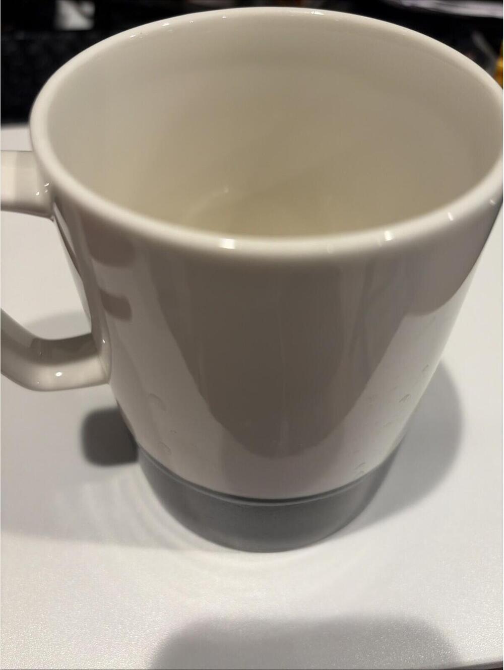 Starbucks Mug white w black around bottom 12 Oz  ceramic